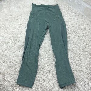 Lululemon Nulu and Mesh Mid-Rise Yoga Crop 23" Tidewater Teal